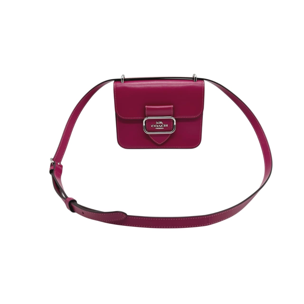 Coach Morgan Square Vibrant Pink Leather Crossbody Bag - Image 3