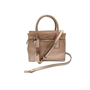Kate Spade New York Metallic Rose Gold Leather Satchel Crossbody Bag
