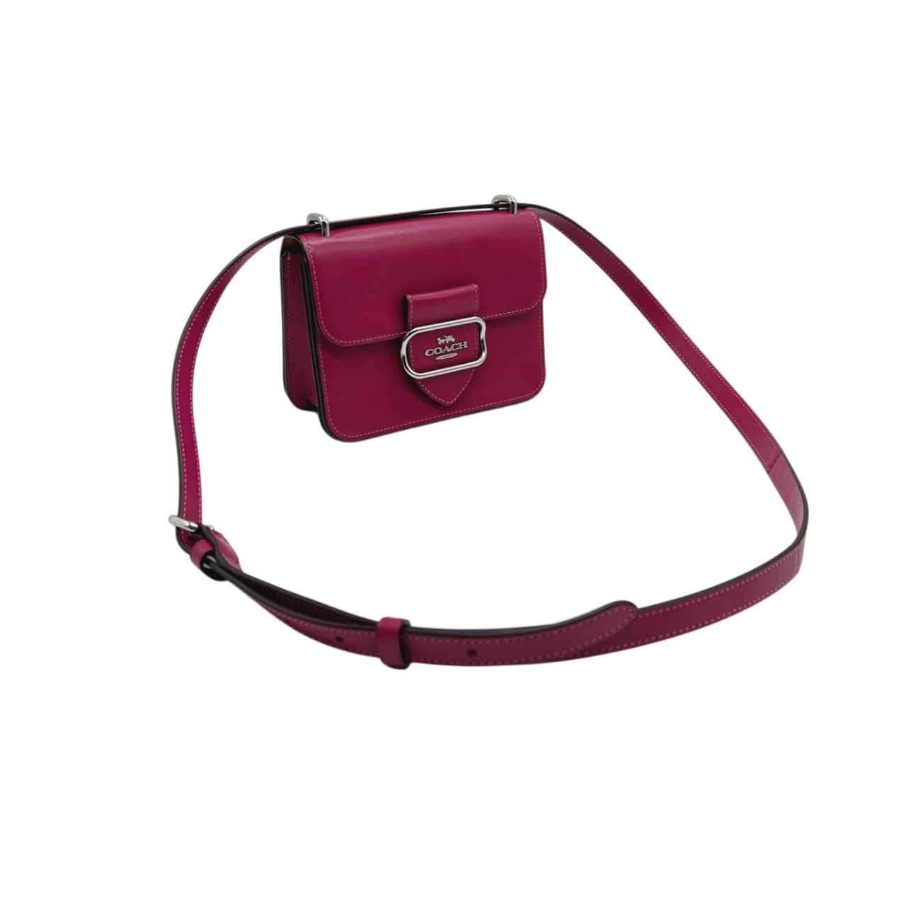 Coach Morgan Square Vibrant Pink Leather Crossbody Bag - Image 6