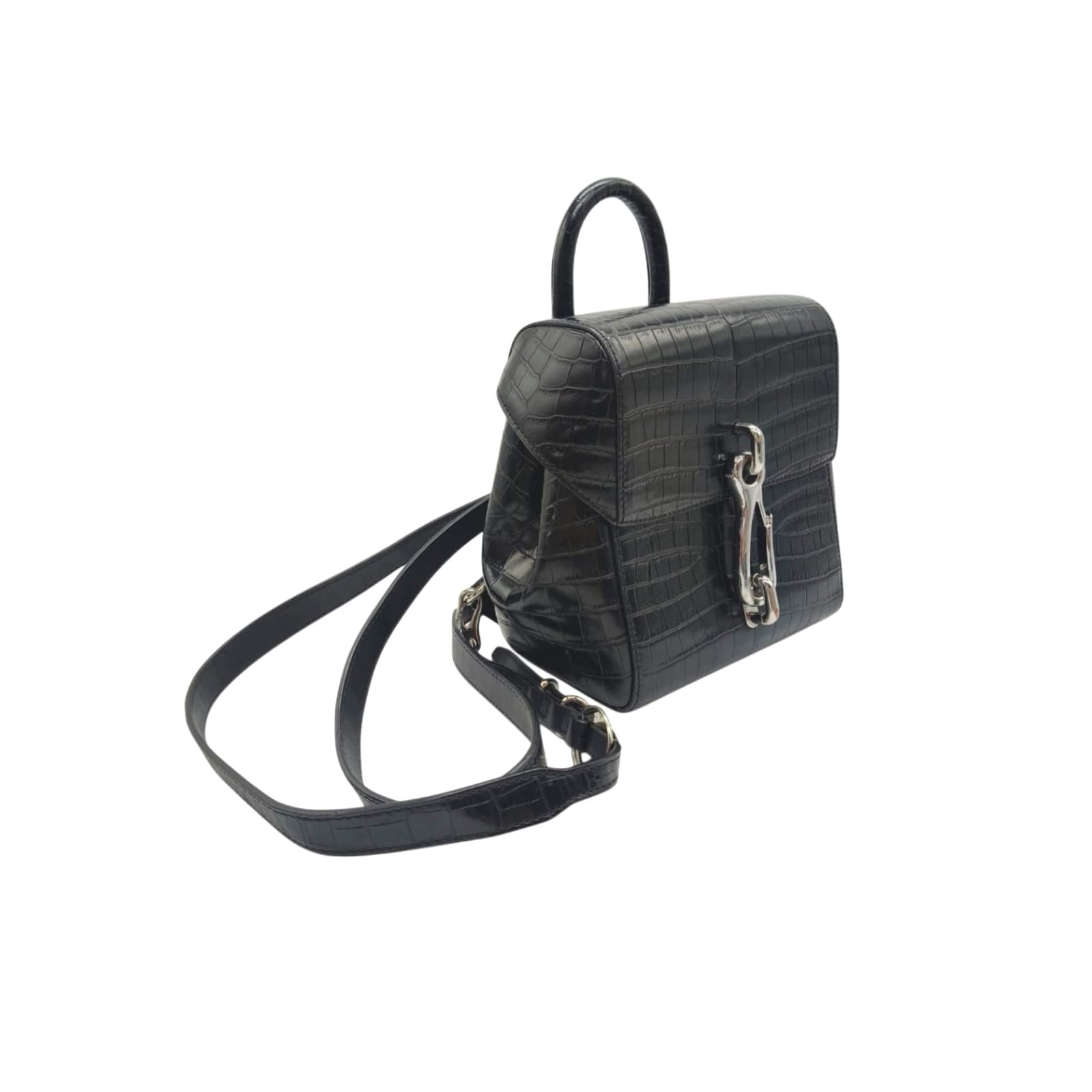 Alexander Wang Hook Mini Croc-Embossed Leather Backpack - Image 10