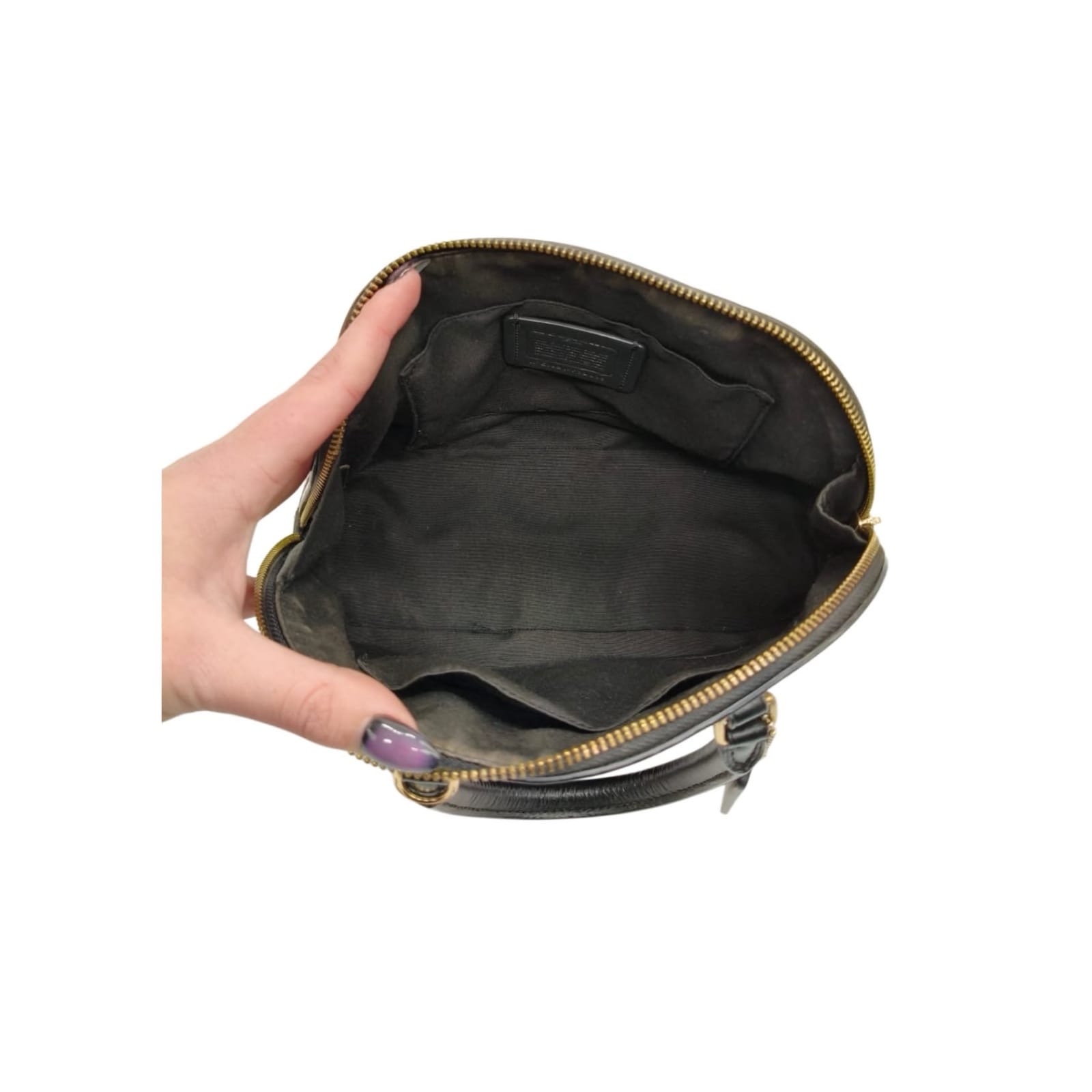 Coach Mini Sierra Satchel Black Leather Dome-Style Handbag/Crossbody Bag - Image 6