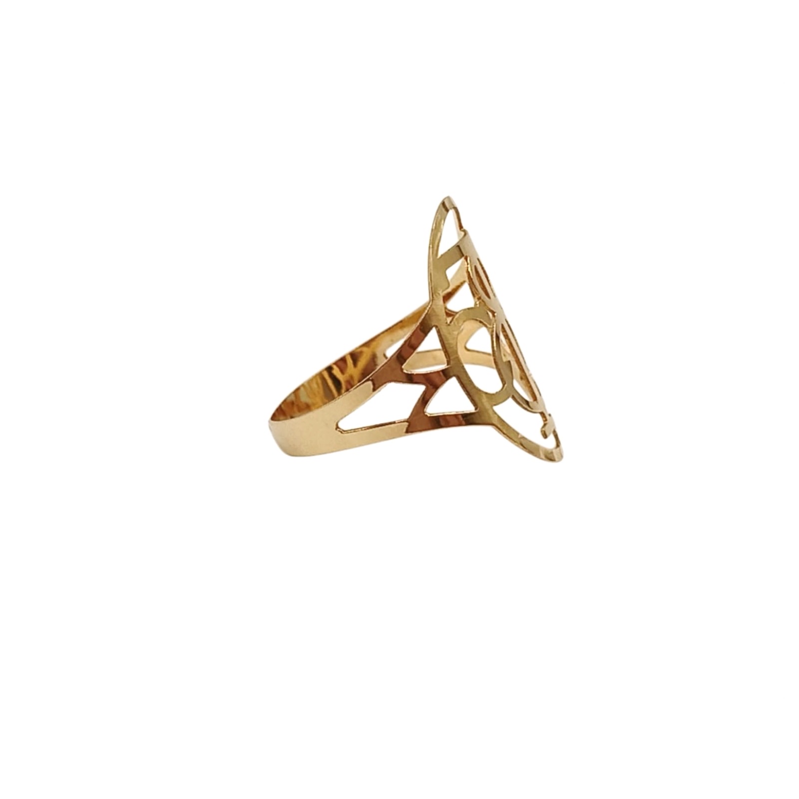 18ct Yellow Gold Monogram Statement Ring Size O - Image 10