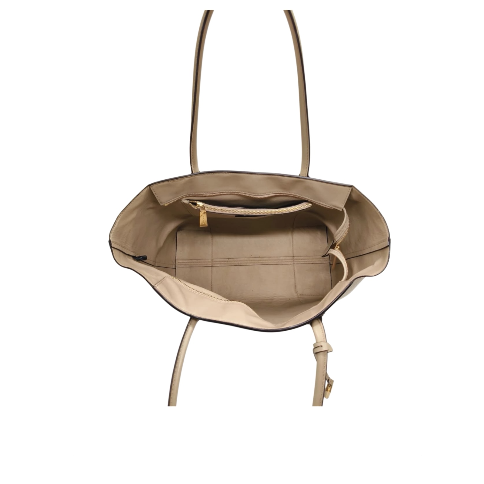 Michael Kors Mercer Gallery Pebbled Leather Beige Tote - Image 6
