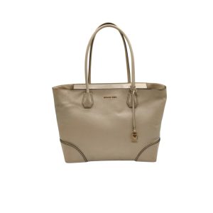 Michael Kors Mercer Gallery Pebbled Leather Beige Tote
