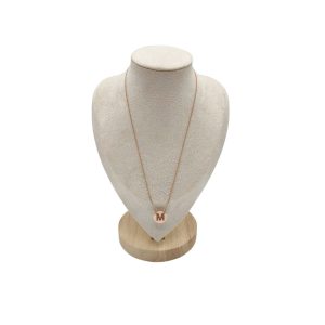 9ct Gold & Diamond Initial “M” Pendant Chain Necklace