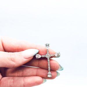Sterling Silver and CZ Cross Pendant