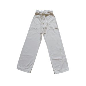 Karl Lagerfeld White Wide Leg Paper bag Jeans Size: 26
