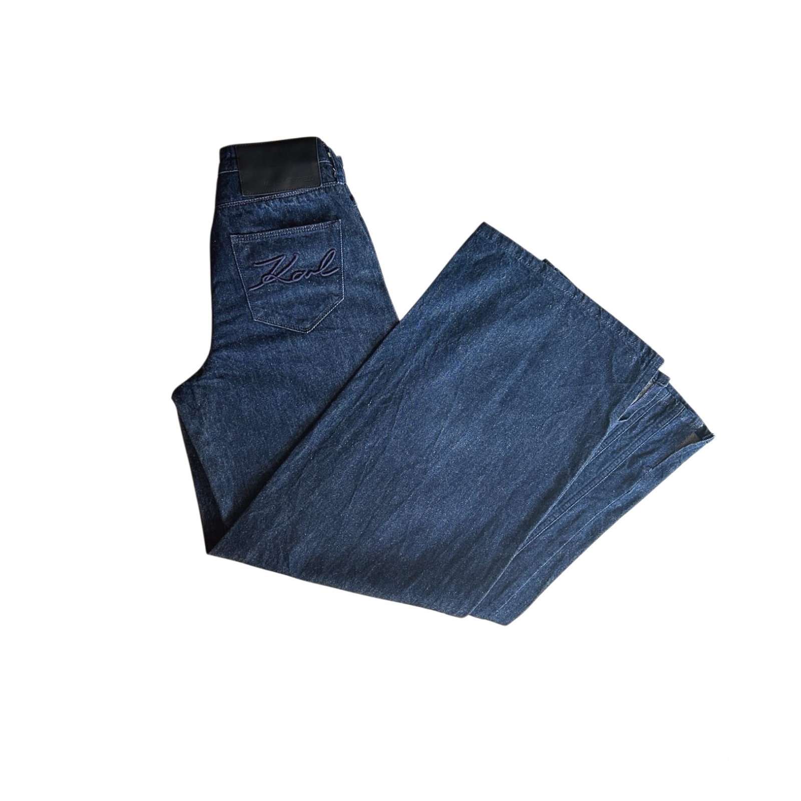 Karl Lagerfeld High-Rise Panelled Wide-Leg Jeans Size 25 - Image 6