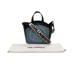 Karl Lagerfeld K/Circle Small Denim & Leather Crossbody/Handbag Tote