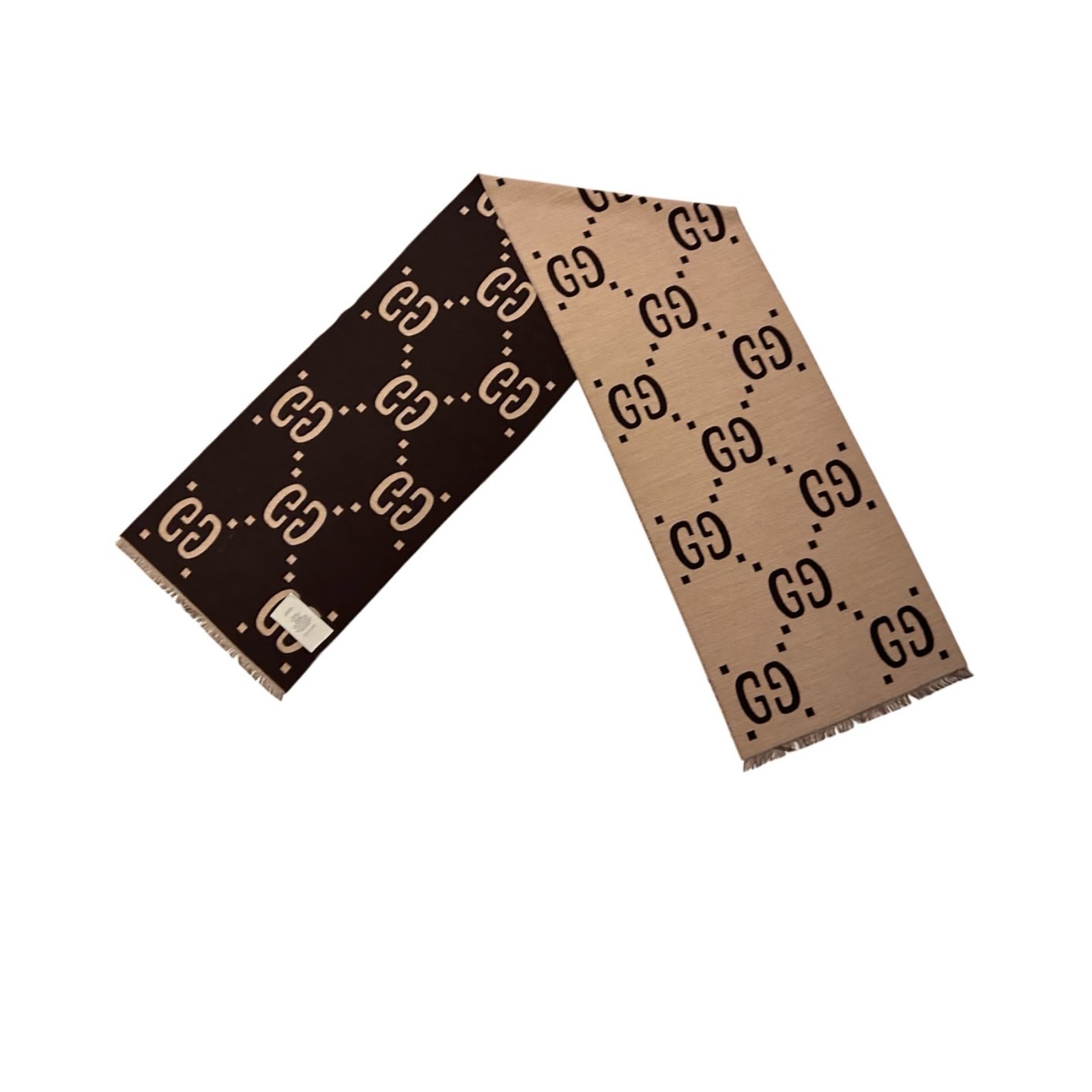 Gucci GG Jacquard Wool Silk Scarf - Image 10