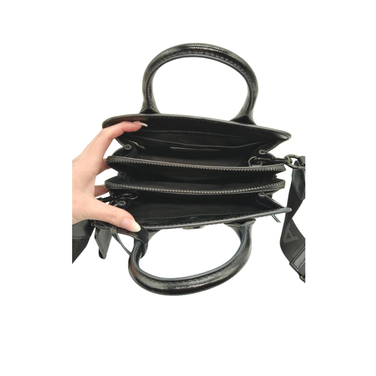 Marc Jacobs Black The Little Big Shot Leather Crossbody Bag - Image 8