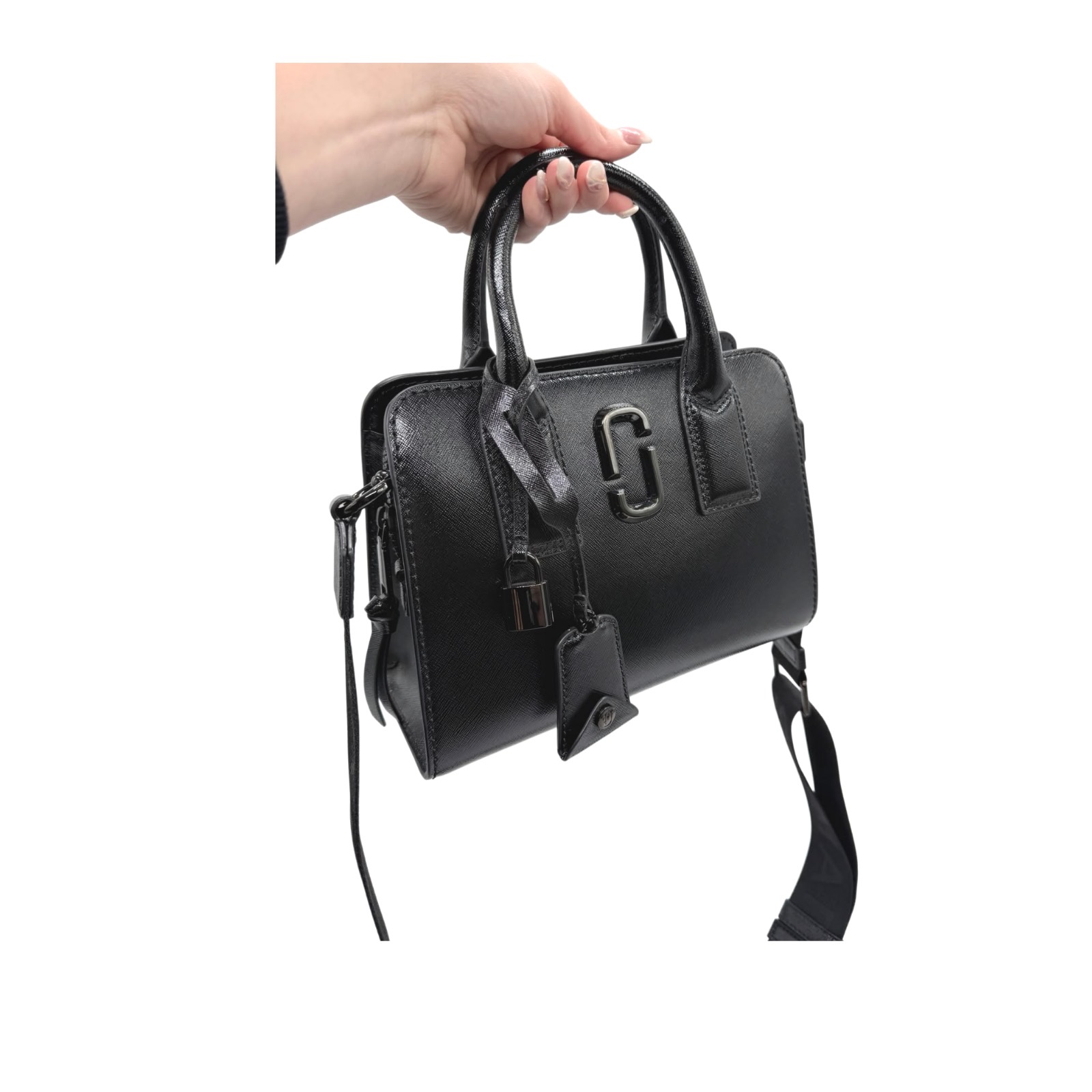 Marc Jacobs Black The Little Big Shot Leather Crossbody Bag - Image 7