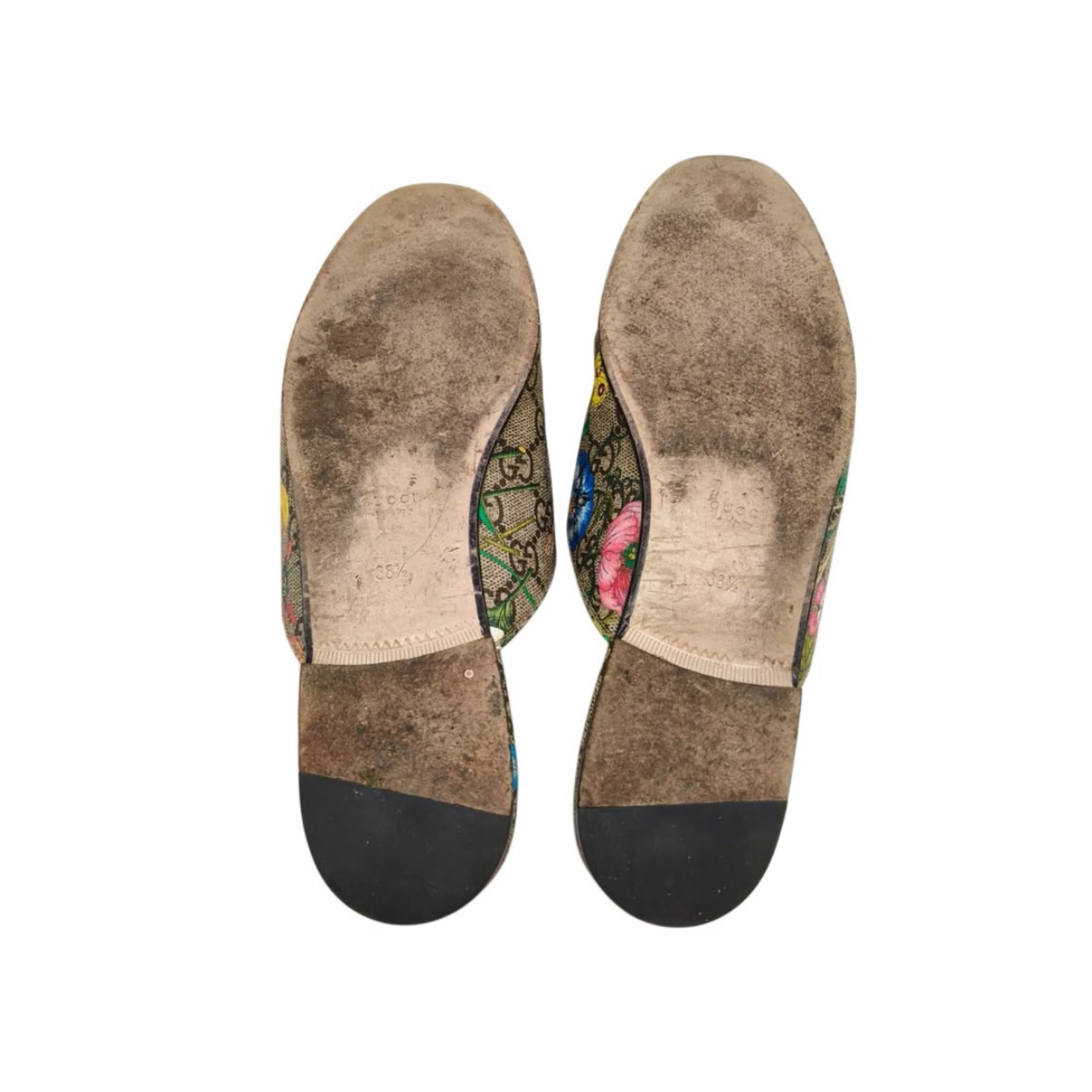 Gucci GG Supreme Flora Princetown Leather-Lined Mules Size 38.5 - Image 6
