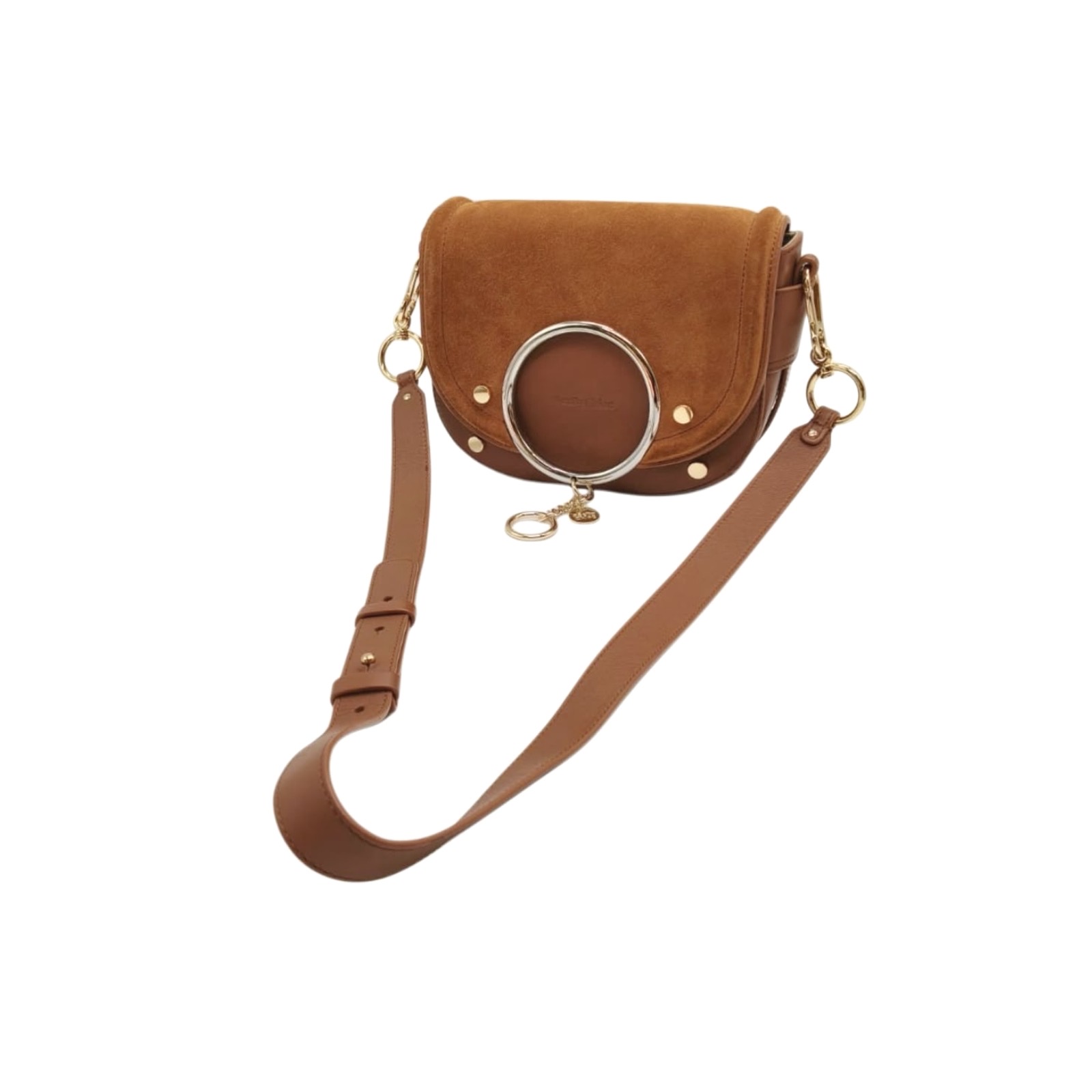 See By Chloé Mara Tan Brown Suede & Leather Crossbody Bag - Image 4