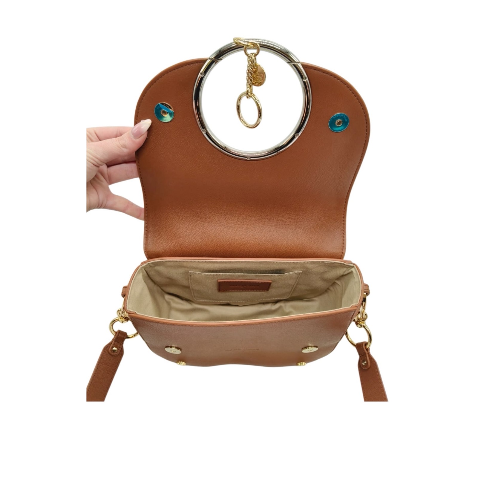 See By Chloé Mara Tan Brown Suede & Leather Crossbody Bag - Image 5